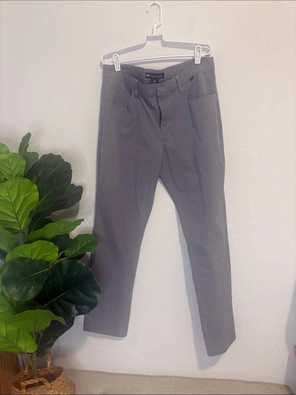 Travis Mathew Men's Light Gray Stretch Chinos